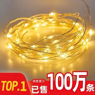 led铜线小彩灯闪灯满天星灯串串灯条电池生日氛围装饰花束灯串