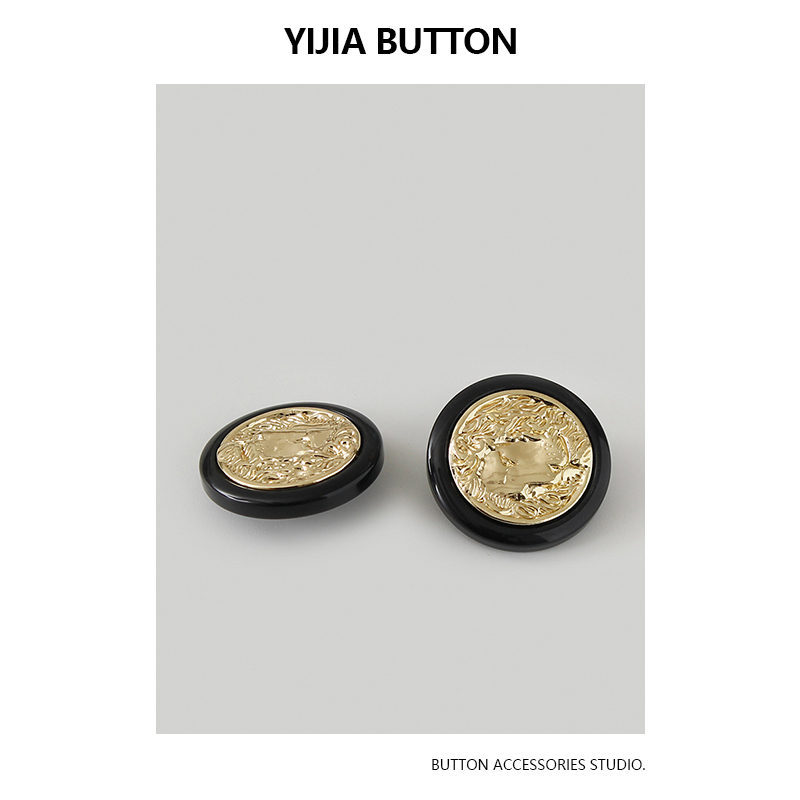 复古圆形狮子金属亚克力纽扣 高档小香风开衫毛衣羊绒大衣装饰扣