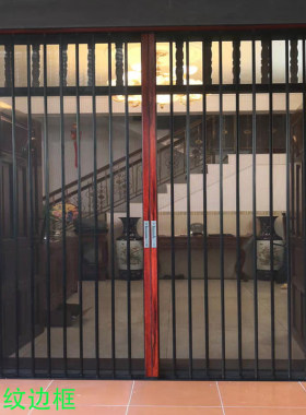 金刚网折叠纱门防盗防老鼠铝合金隔断隐形推拉沙门伸缩防蚊钢沙窗
