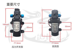 12V24V60W电动隔膜泵直流自吸家用增压洗车植保机喷雾器打药水泵