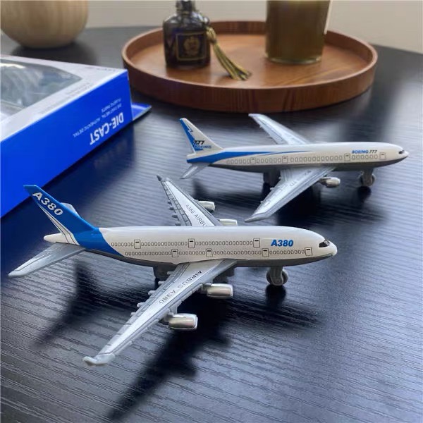 仿真铝合金回力客机A380客机777儿童耐摔客机模型航空飞机礼物男