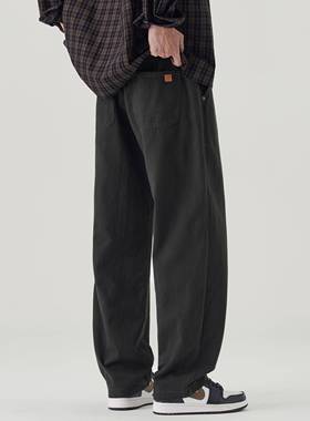 NINPURE 美式覆古工装休闲裤男纯棉直筒重磅cleanfit大码垂感长裤