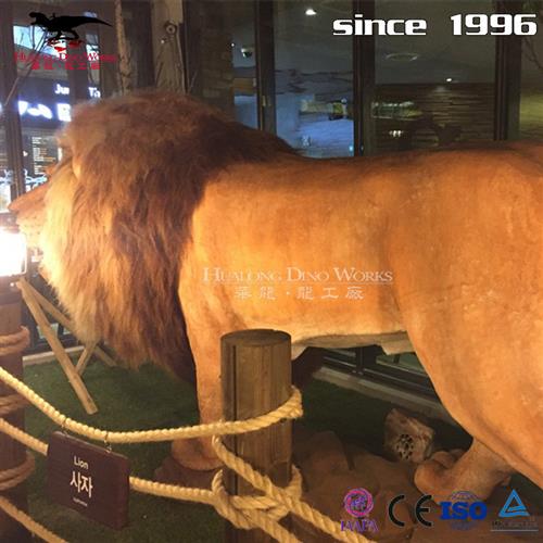 纯手工粘毛仿真动物机械电动狮子模型自贡仿真恐龙工厂设计制作