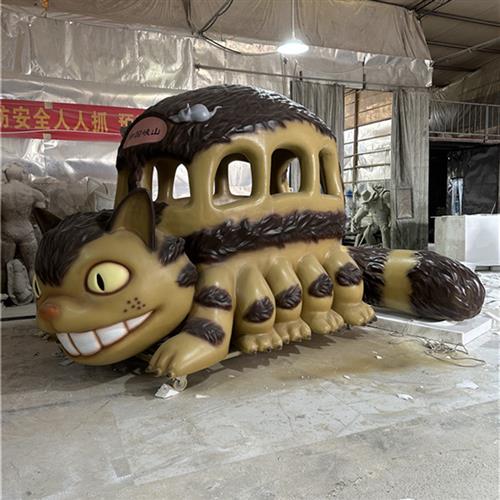 大型玻璃钢龙猫BUS巴士雕塑宫崎骏日本日漫动漫卡通摆件装饰