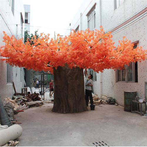 厂家直销仿真植物玻璃钢仿真红枫树加工各种室内外包柱人造大树