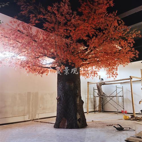 仿真红枫树枫叶树假树造型树假红枫酒店商场景观装饰树大型红枫树