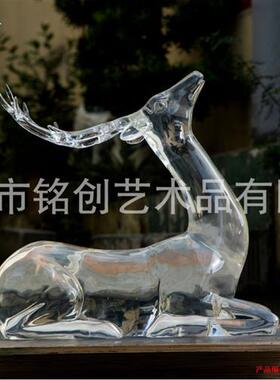 铂晶透明树脂轻奢透明摆件酒店玄关客厅现代艺术工艺品抽象创意
