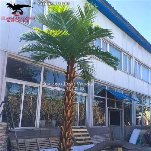 华龙-龙工厂仿真树木生产厂家娑罗树椰子树景观雕塑制作玻璃钢