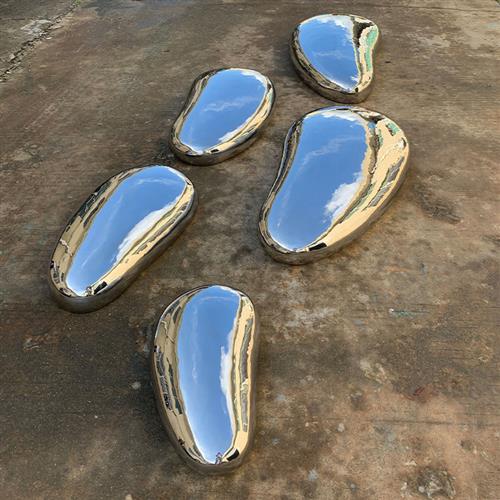 不锈钢水滴鹅卵石头雕塑室内售楼处酒店会所水池装饰摆件抽象艺术