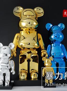 Kaws暴力熊雕塑摆件户外商场网红店铺装饰卡通公仔引流雕塑玻璃钢