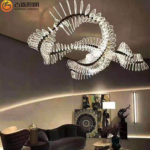 亚克力挂件酒店大堂会所私人设计灯具别墅客厅大型非标工程灯具,家装灯饰光源,客厅吊灯,淘宝优惠券,粉丝福利购,淘宝优惠卷