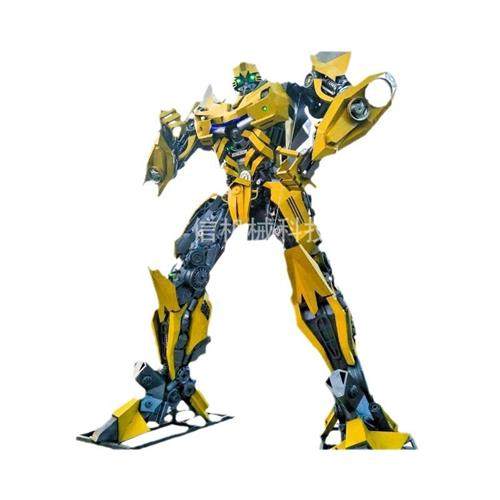 大型金属铁艺变形金刚机器人生产厂家御天敌铁皮模型擎天柱会动