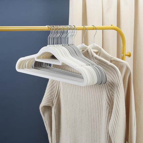 食品级植绒衣架家用挂衣整理师专用防滑无痕超薄省空间衣撑柜收纳
