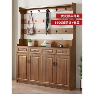 采购产品入口鞋柜,家庭入口入口柜,新中国风客厅门厅柜,实木色