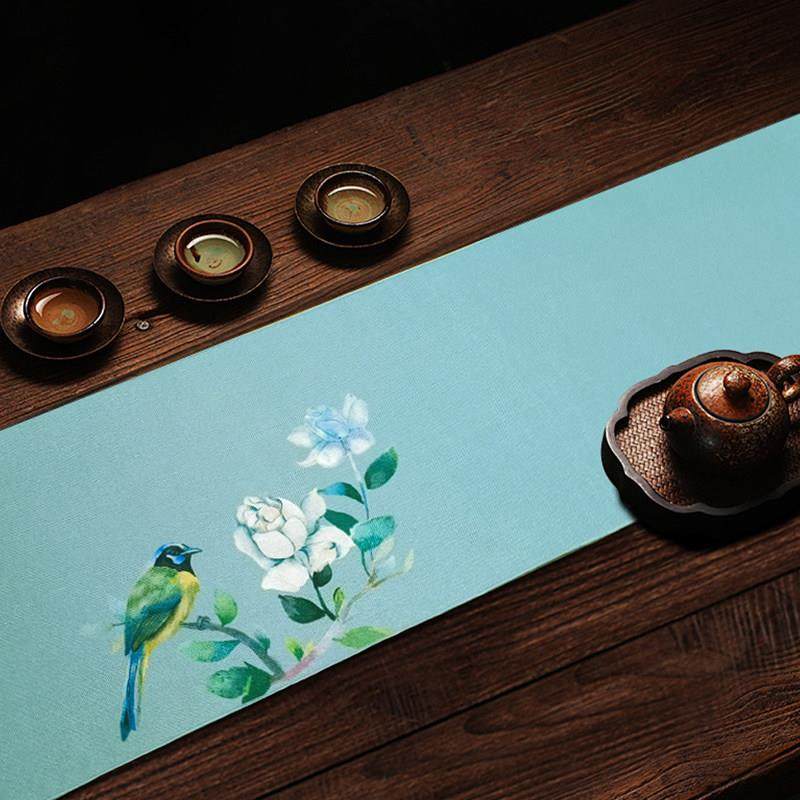 茶桌台布中式桌旗轻奢高端茶席新中式茶旗茶台桌布长条可爱风绿色,居家布艺,桌旗,淘宝优惠券,粉丝福利购,淘宝优惠卷