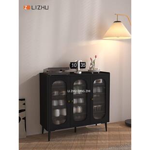 黑鞋柜入口大容量简约现代门厅柜家庭储物柜客厅墙入口柜定制