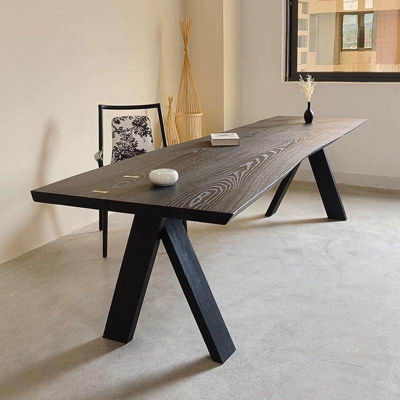 侘寂风白蜡木实木泡茶桌碳化餐桌家用客厅黑色洽谈办公桌民宿长桌,住宅家具,家用茶台/茶桌,淘宝优惠券,粉丝福利购,淘宝优惠卷