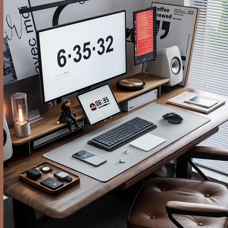 实木电动升降桌电脑台式桌家用书桌办卧室公桌电竞桌大板长条桌