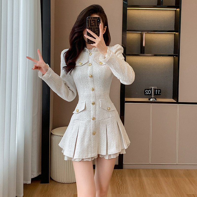 外贸出口转内销小香风气质冬装新款连衣裙女装套装秋冬法式高级感