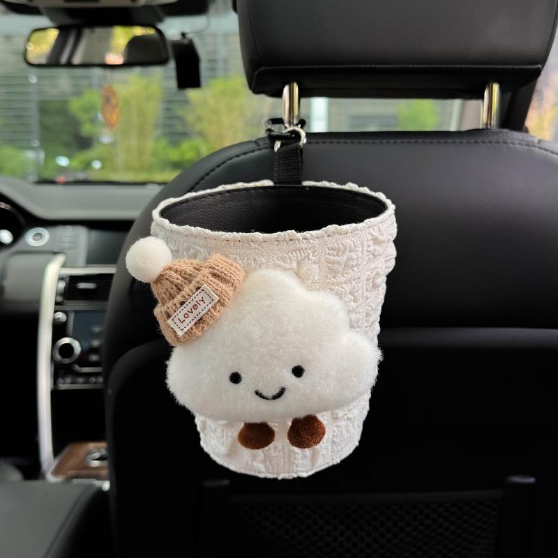 2025新款车载垃圾桶汽车内用垃圾桶纸巾盒二合一后排创意车上装饰