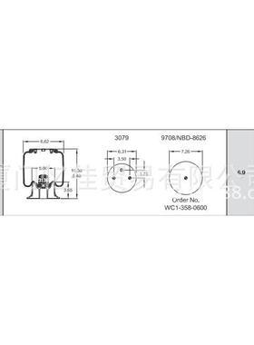FIRESTONE气动隔振器 W01-358-5422 空气弹簧 橡胶减震弹簧