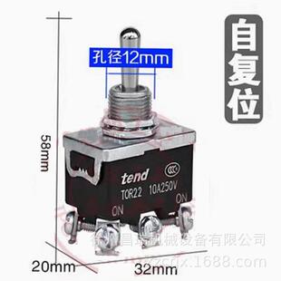 徐工随车吊高空作业车TOR22自复位纽子开关TEND程机械配件6脚2挡
