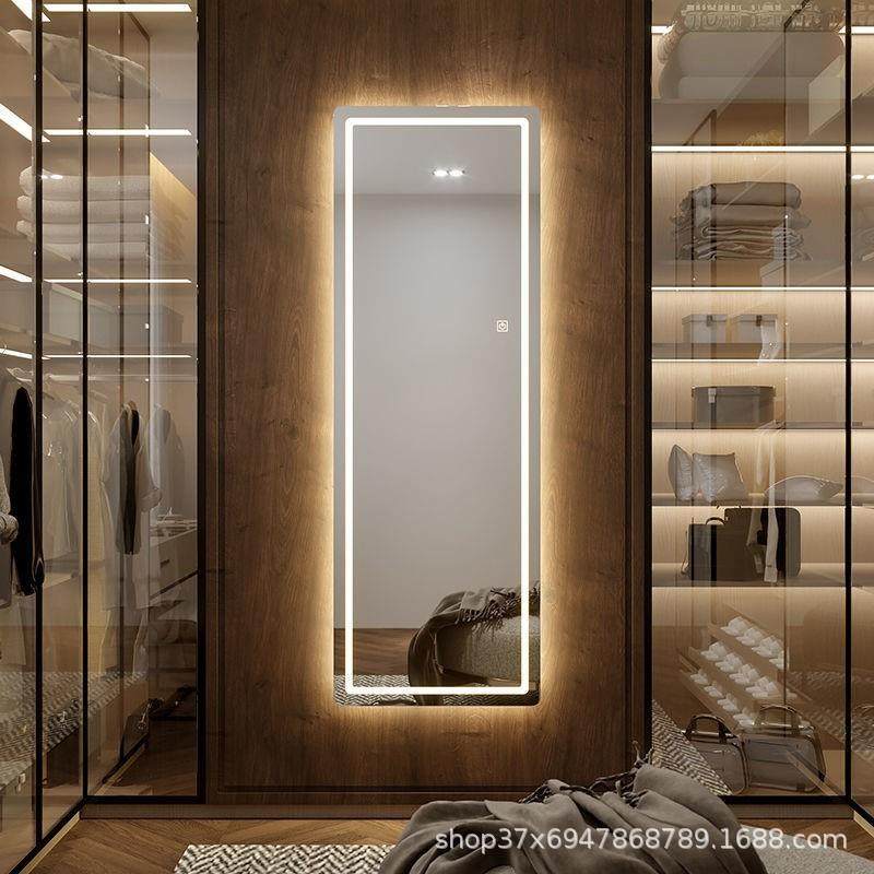 智能镜子家用全身穿衣镜led带灯触摸屏打孔挂墙镜无框时尚试衣镜