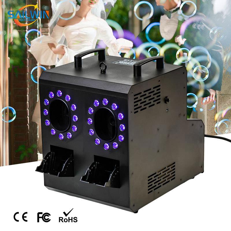 2 Holes DMX LED Smoke Bubble Machine for Stage Wedding Party