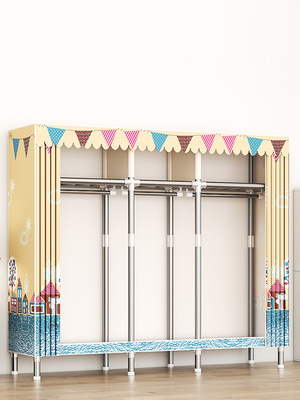 索尔诺简易卧室布衣柜出租房用卧室家用衣橱加厚防尘衣橱衣柜867