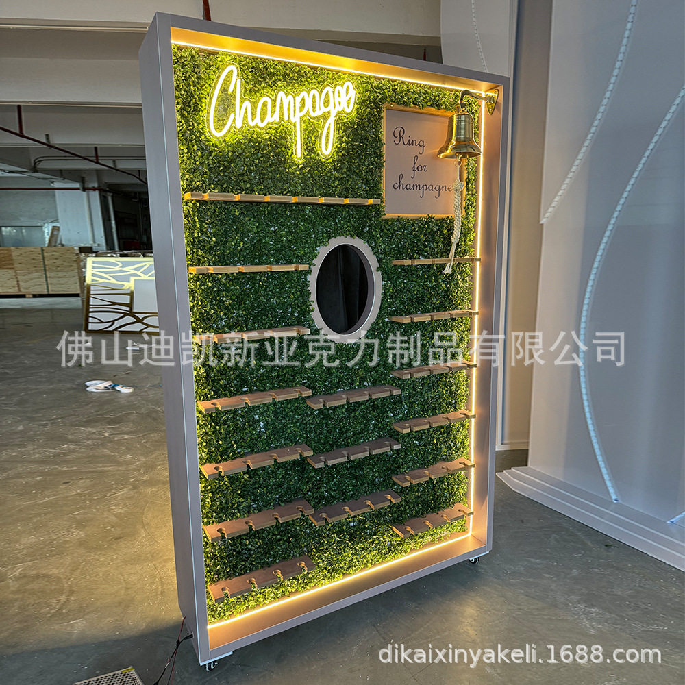 仿真花糖果香槟架设计  婚礼活动布置场地装饰  PVC亚克力加工定
