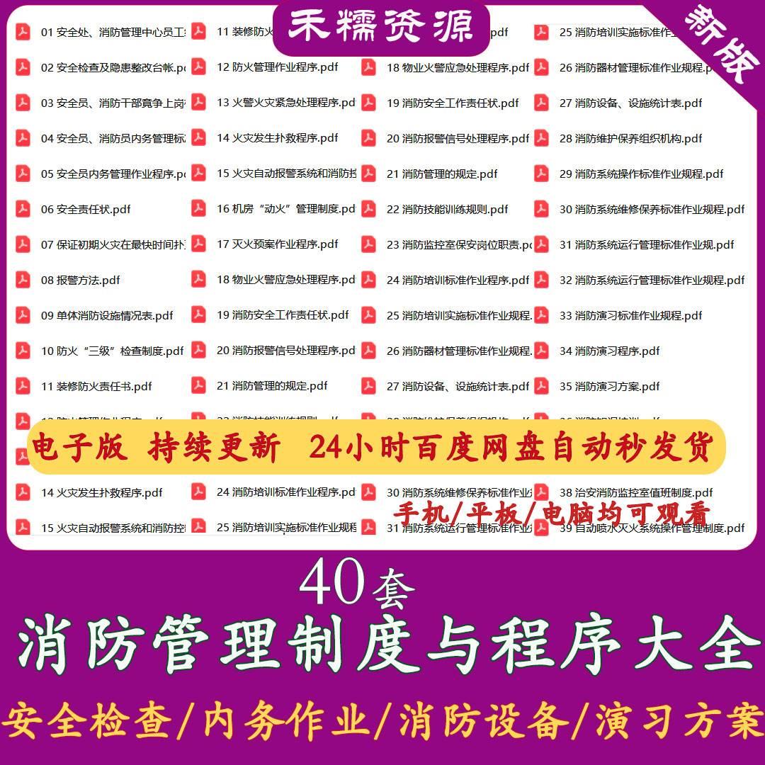 物业公司火警应急处理程序消防管理制度安全检查隐患整改消防演习