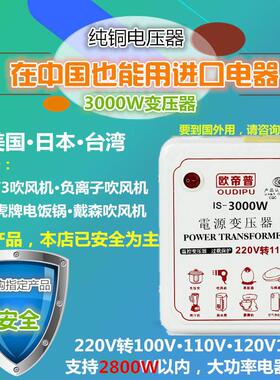 极速大功率3000W变压器220V转110VC转220V烧水壶 破壁机1000W炖锅