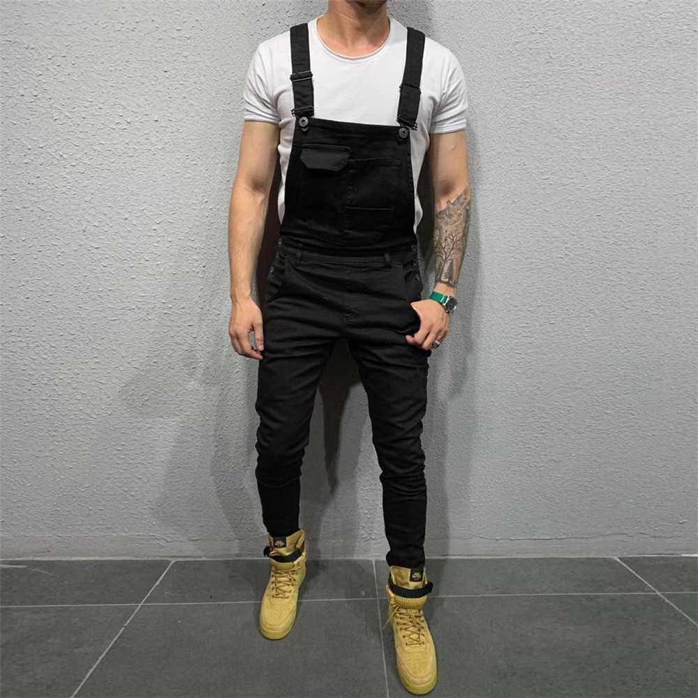 极速Mens dJeans Overalls Denim Dungaree Bib Overalls Male Ju