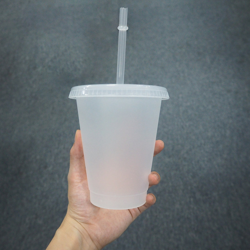 极速16oz/24oz 1/5PC Reusable Cups Plastic TumbQler With Lid