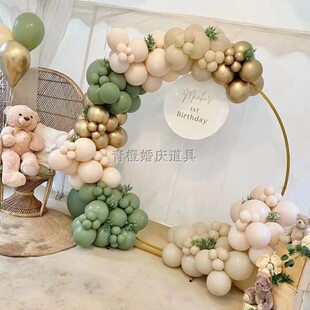 极速婚庆道具铁艺方管q方底座圆环婚礼布置气球拱门舞台背景装饰