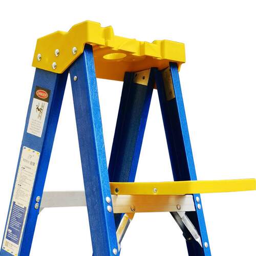 极速厂家玻璃纤维绝缘梯子加装工具盘1G.5M带工具盒绝缘人字梯耐