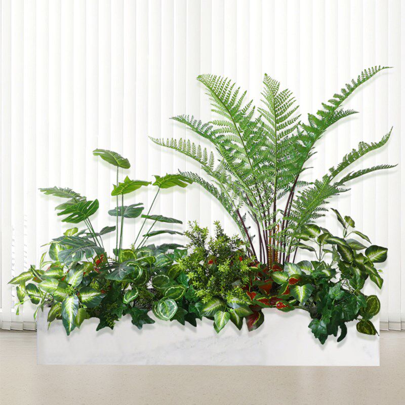 极速轩纳假花仿真花摆设假植物隔断仿真绿植组合造景花.槽花箱户