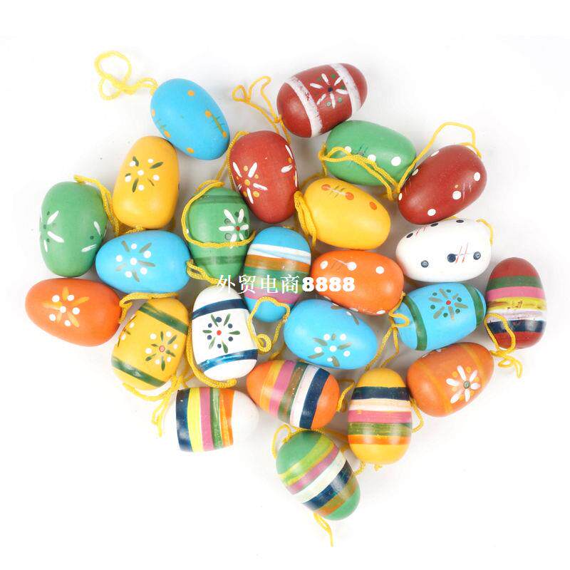 极速easter decoration supplieys 24PCS wood easter egg decora