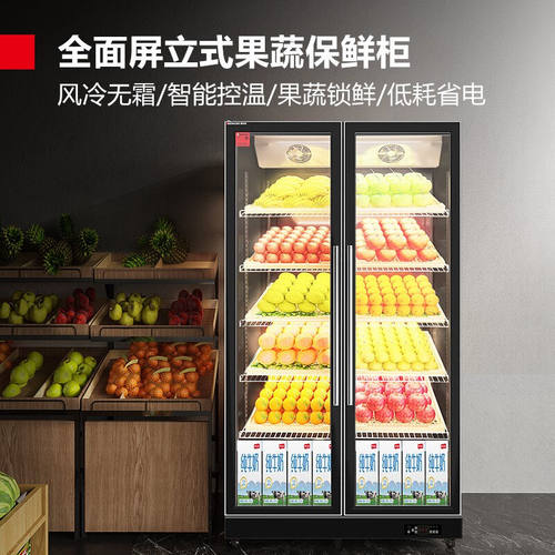 新品德玛仕(DEMASHI)蔬菜A水果冷藏柜冰箱商用大容量立式饮料展