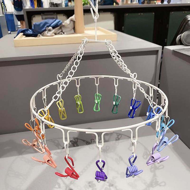 极速可爱家用不锈钢多夹子晒袜子神器晾衣M架多功能防风儿童圆形,收纳整理,金属衣架,淘宝优惠券,粉丝福利购,淘宝优惠卷