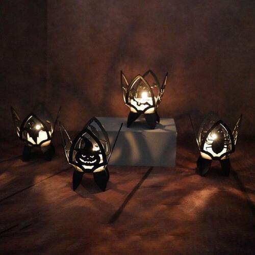 极速New DdIY Halloween Iron Pumpkin Ghost Bat Spider Candle