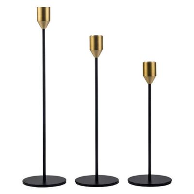 极速Black Gold Metal Candle Holder  Gold LCandle Stand Ornam