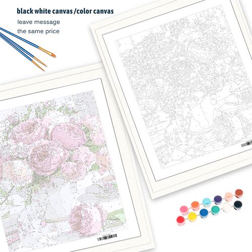 新品60x75cm Painting By Numbers FramelessL Flower Paint By N