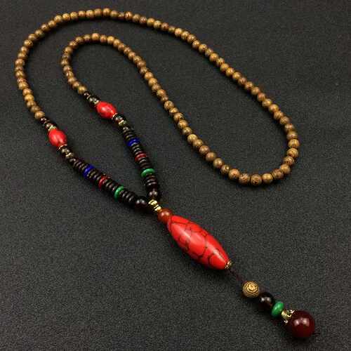 新品Pendant glong wooden necklace neck clothing accessories