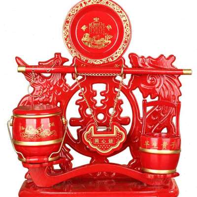 极速痰盂结婚陪嫁结婚用的喜桶新婚子孙桶L小红桶带盖子婚庆陪嫁