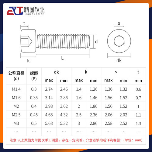 高强TC4钛合金螺丝GR5圆柱头内六角QJ2582杯头机牙螺杆M8M10M12