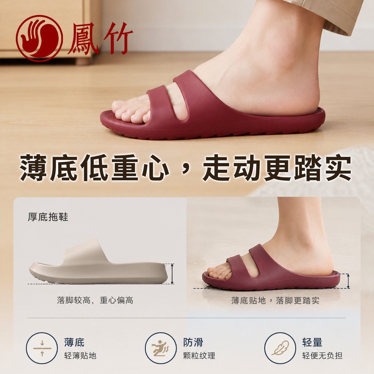【2cm高货工厂直发】小蛮腰双带时尚防滑静音薄底女款不发臭凉拖