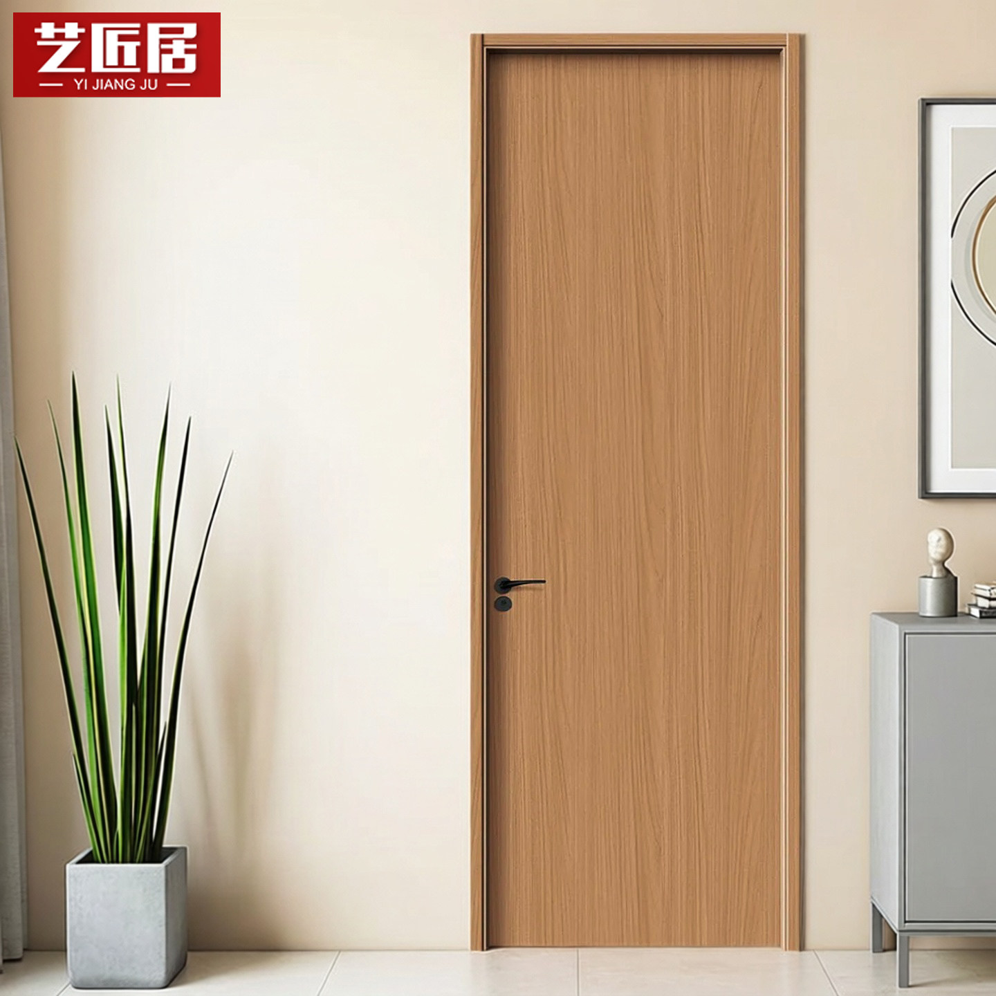 实木复合免漆木门原木色卧室门极简无漆门碳晶室内门套装门木纹门