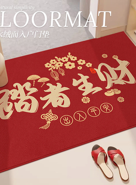 踏者生财红色地垫入户门垫进门门口地毯门垫迎宾防滑脚垫2026新款