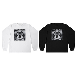 YZY KANYE侃爷bully专辑封面周边长袖美式宽松圆领情侣T恤打底衫